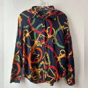 Vintage Lauren by Ralph Lauren Colorful Print Button Down